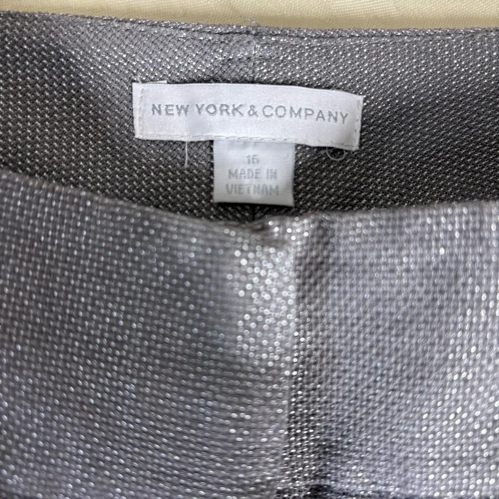 New York & Company Gray metallic Flat Front Shorts